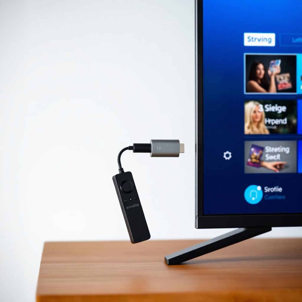 Fire TV Stick conectado à porta HDMI de uma TV